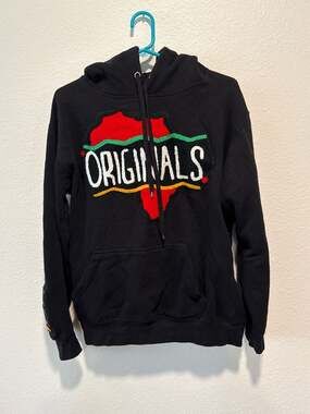 Originals Africa Map Chenille Patch Hoodie Black Size M